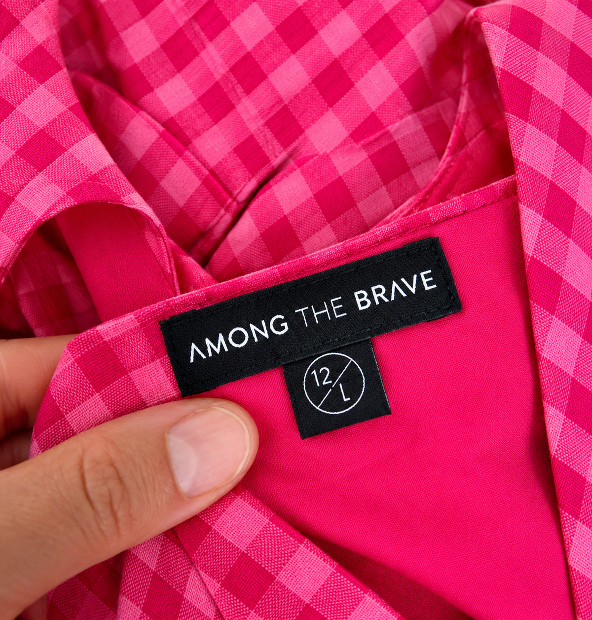Pink Gingham Wrap Maxi Dress