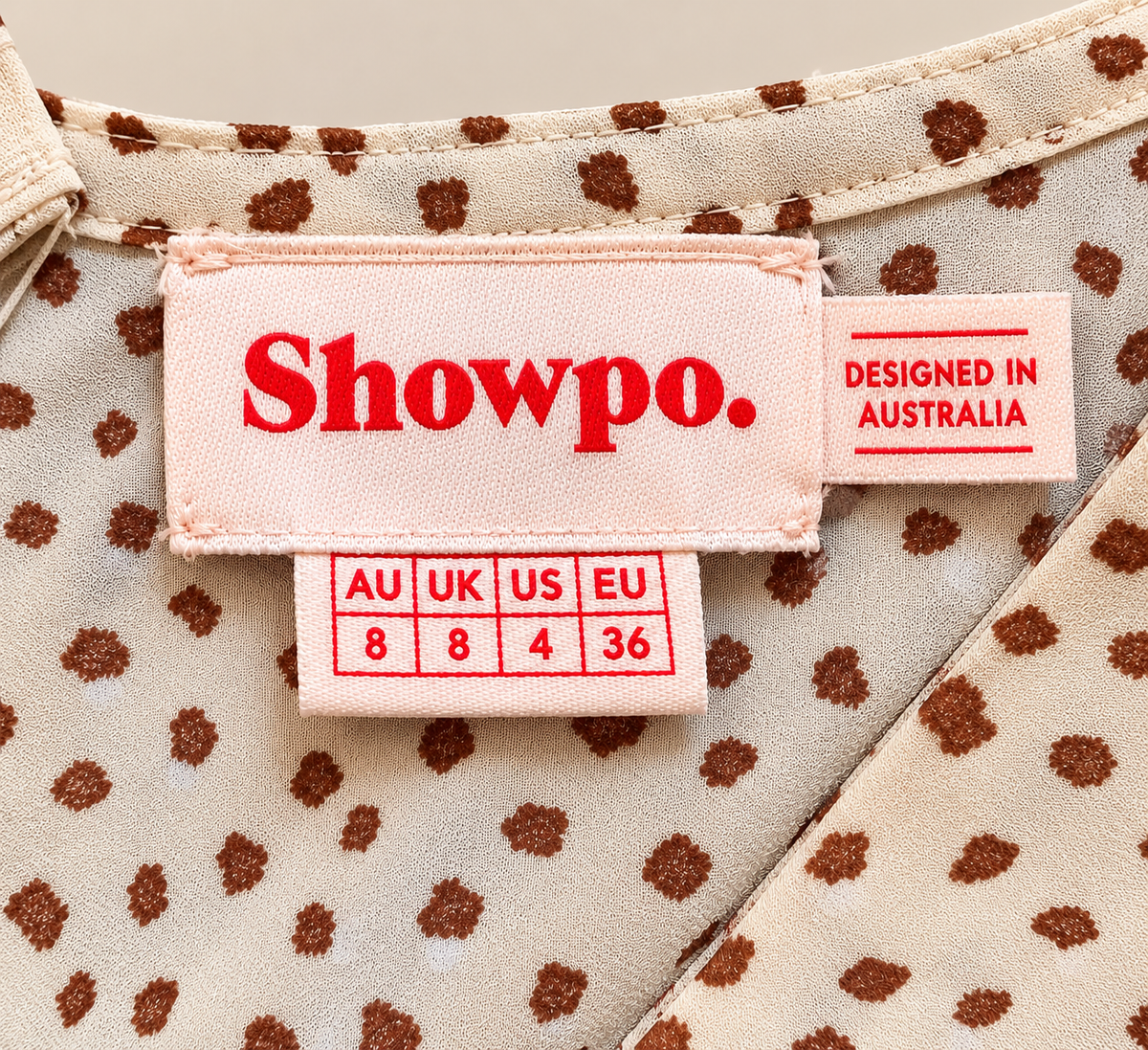 Cream & Brown Spot Print Playsuit