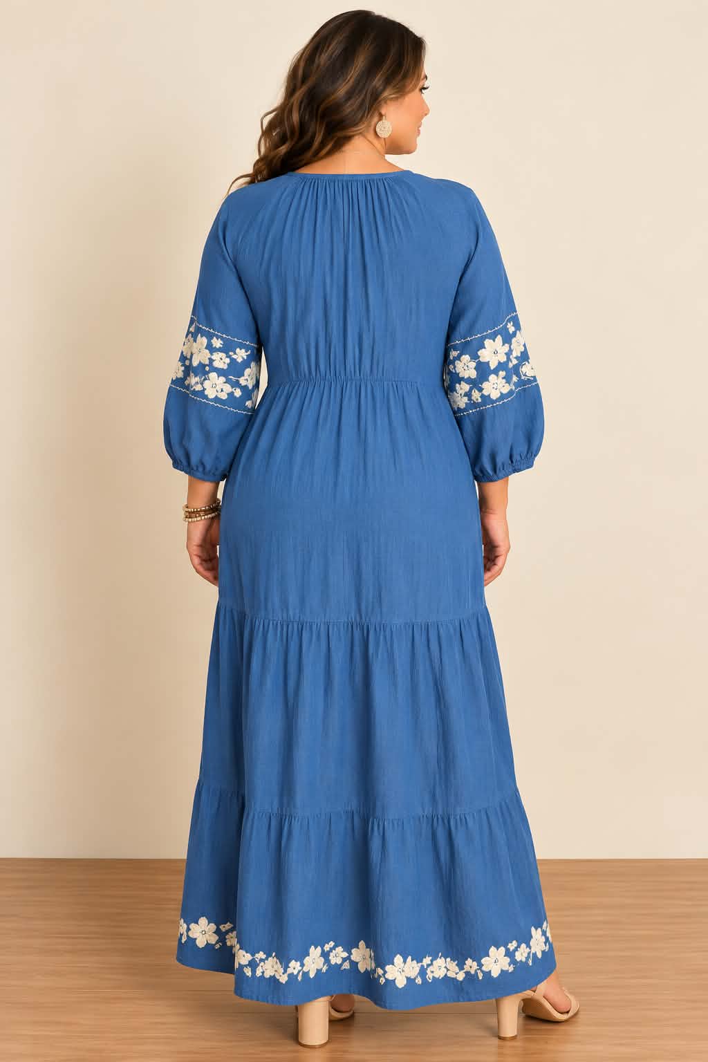 Blue Meadow Embroidered Maxi Dress