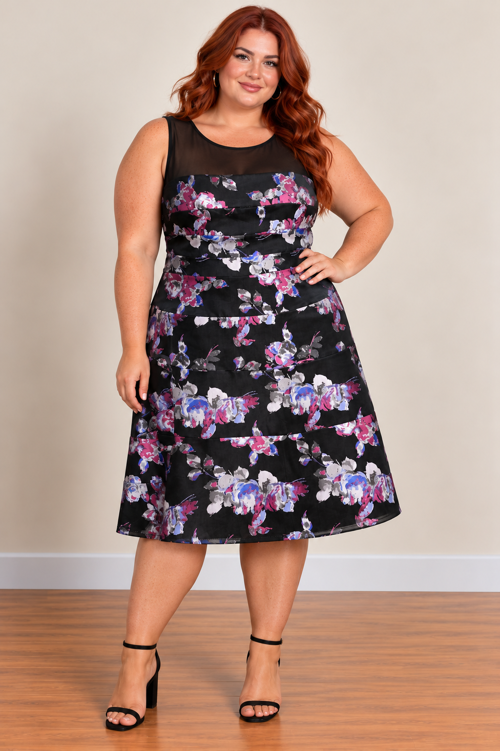 Black Label Contony – Floral Fit & Flare Dress