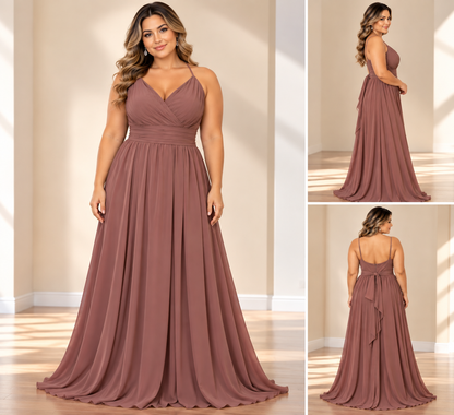 Dusty Rose Elegance Maxi Dress