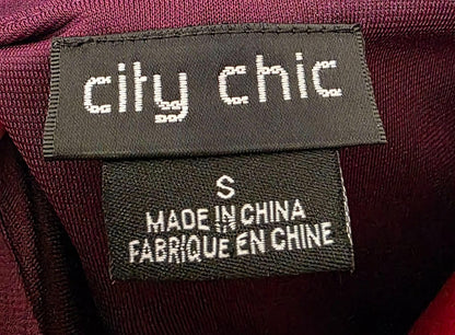 City Chic Plum Ruffle Maxi Dress