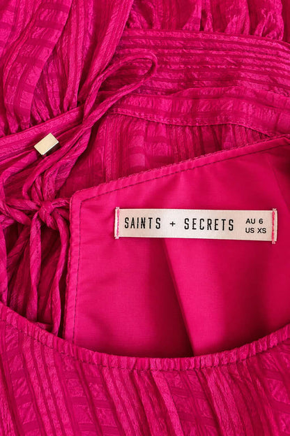 Fuchsia Romance Open-Back Mini Dress