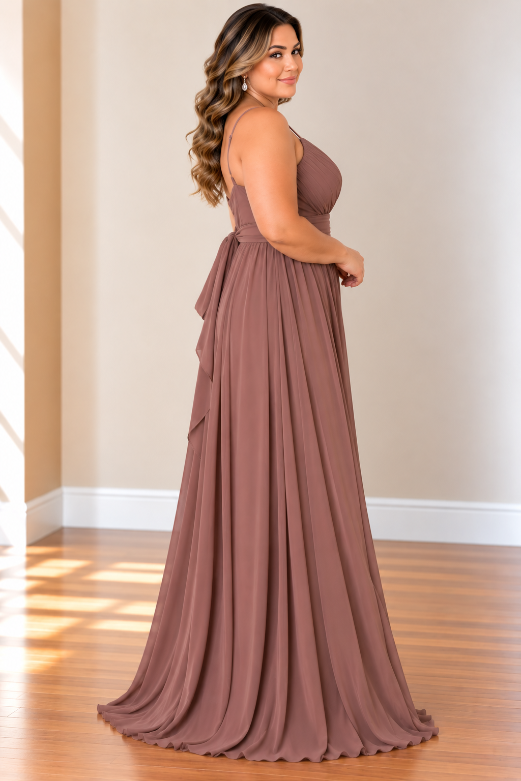 Dusty Rose Elegance Maxi Dress