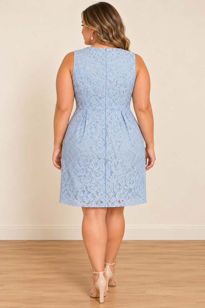 Powder Blue Floral Lace Dress