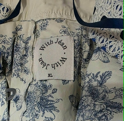 Blue Toile Corset Mini Dress
