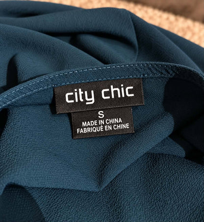 City Chic Teal Wrap Midi Dress