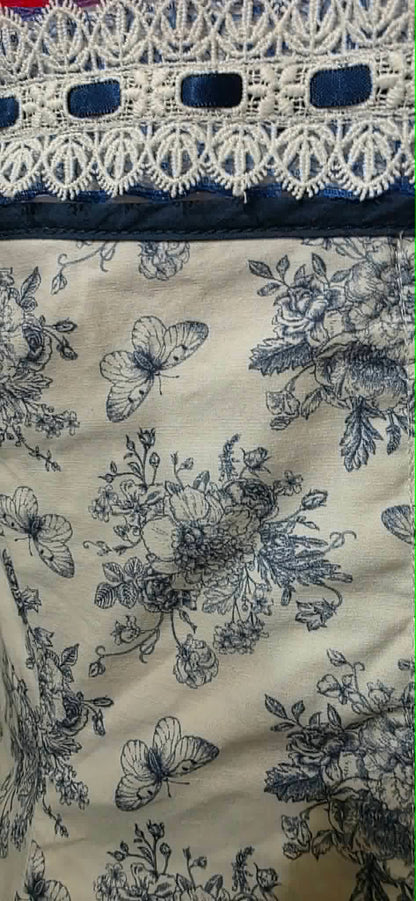 Blue Toile Corset Mini Dress