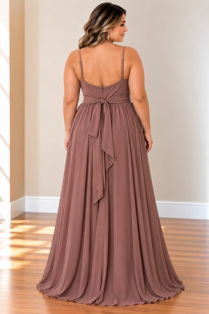 Dusty Rose Elegance Maxi Dress