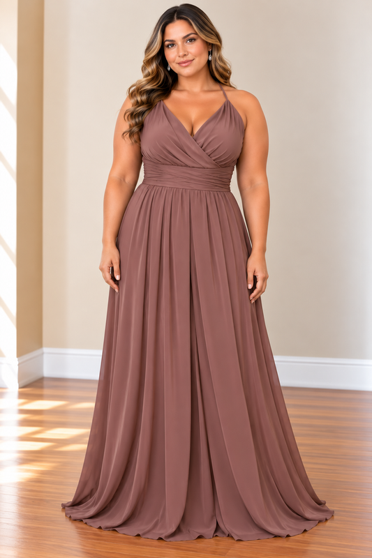 Dusty Rose Elegance Maxi Dress